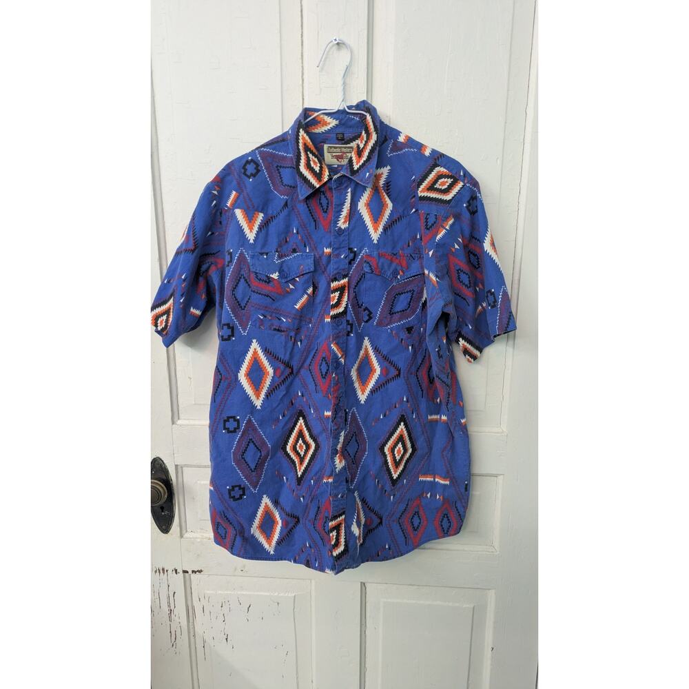 Vintage Authentic Western Youngbloods Aztec Button up Shirt Mens Large